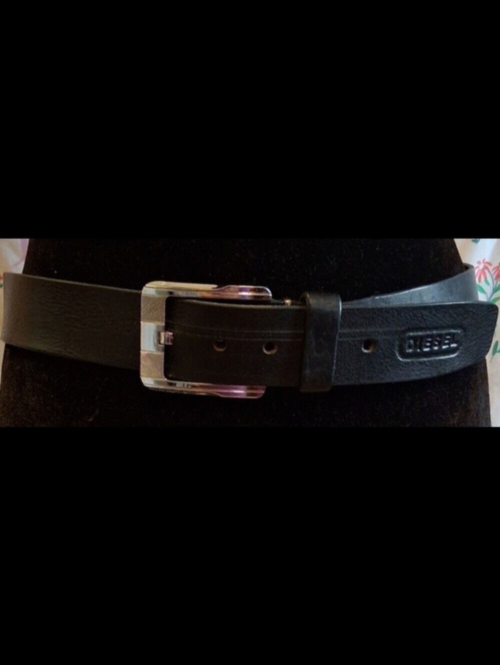 EUC Vintage 90s Diesel Bluestar Black Cowide Moto Streetwear Casual Belt 43in